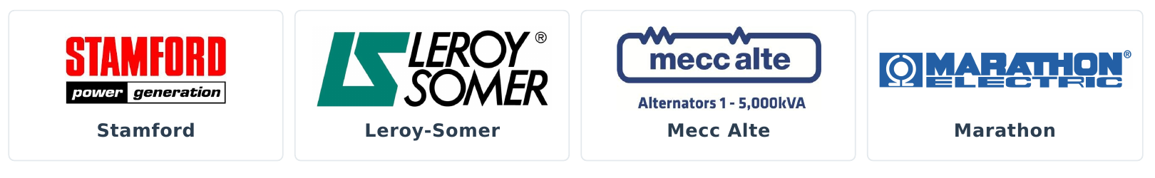 XMATRIX alternator partners: Stamford, Leroy-Somer, Mecc Alte, Marathon